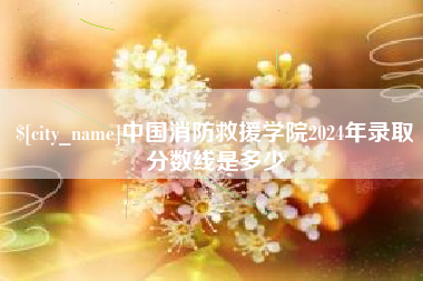 昌吉中国消防救援学院2024年录取分数线是多少