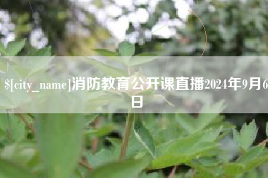 昌吉消防教育公开课直播2024年9月6日