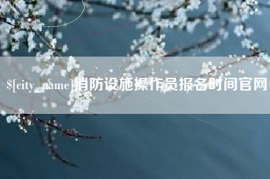 昌吉消防设施操作员报名时间官网
