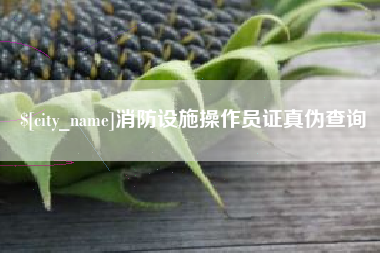 昌吉消防设施操作员证真伪查询