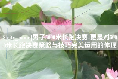 昌吉男子5000米长跑决赛-更是对5000米长跑决赛策略与技巧完美运用的体现